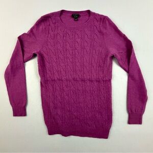 Talbots Sweater Women's Medium Pure‎ Cashmere Cable Knit Sweater Purple